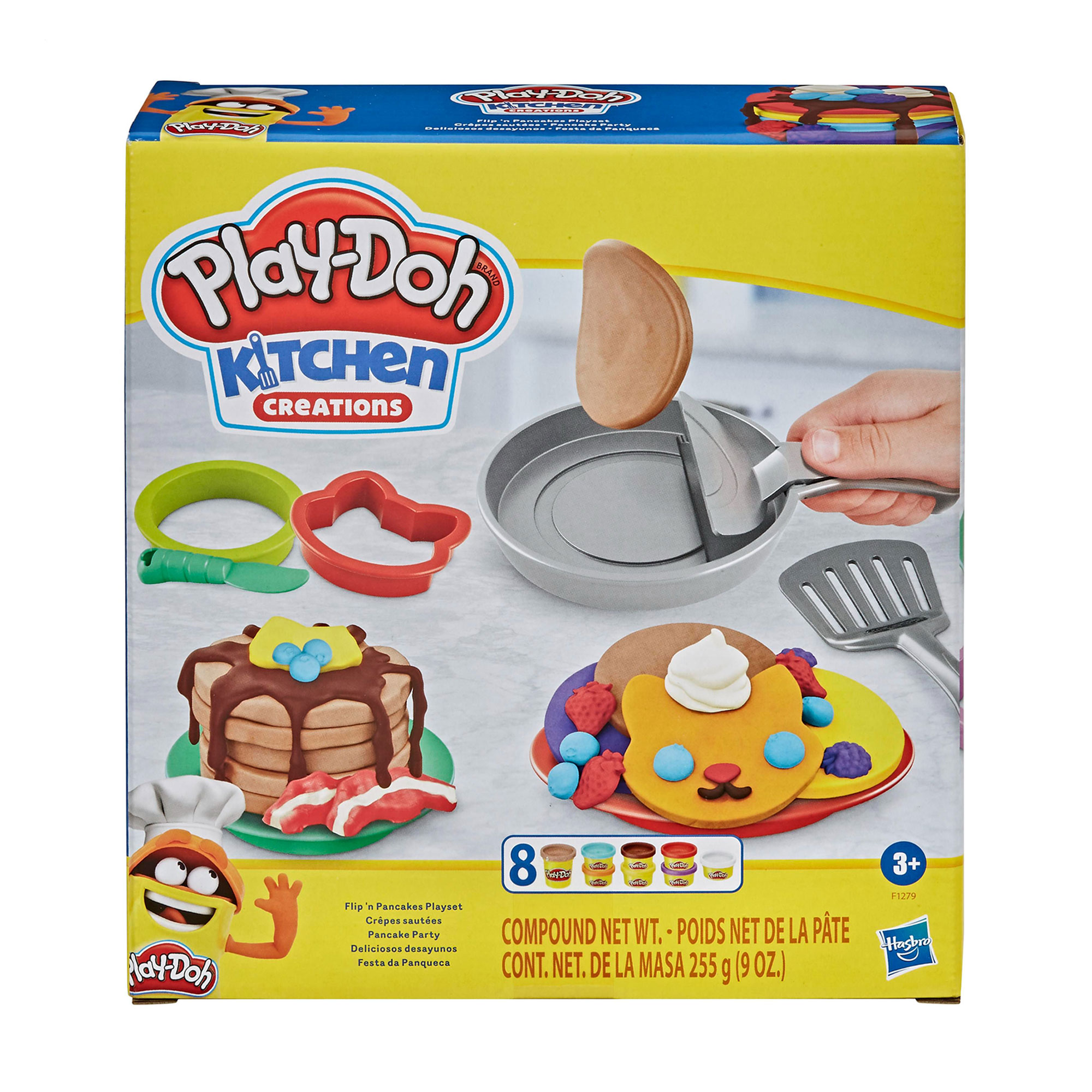 Набір для ліплення Play-Doh Kitchen Creations Оладки, 7*20*22 см, від 3 років, 8 баночок (F1279)
